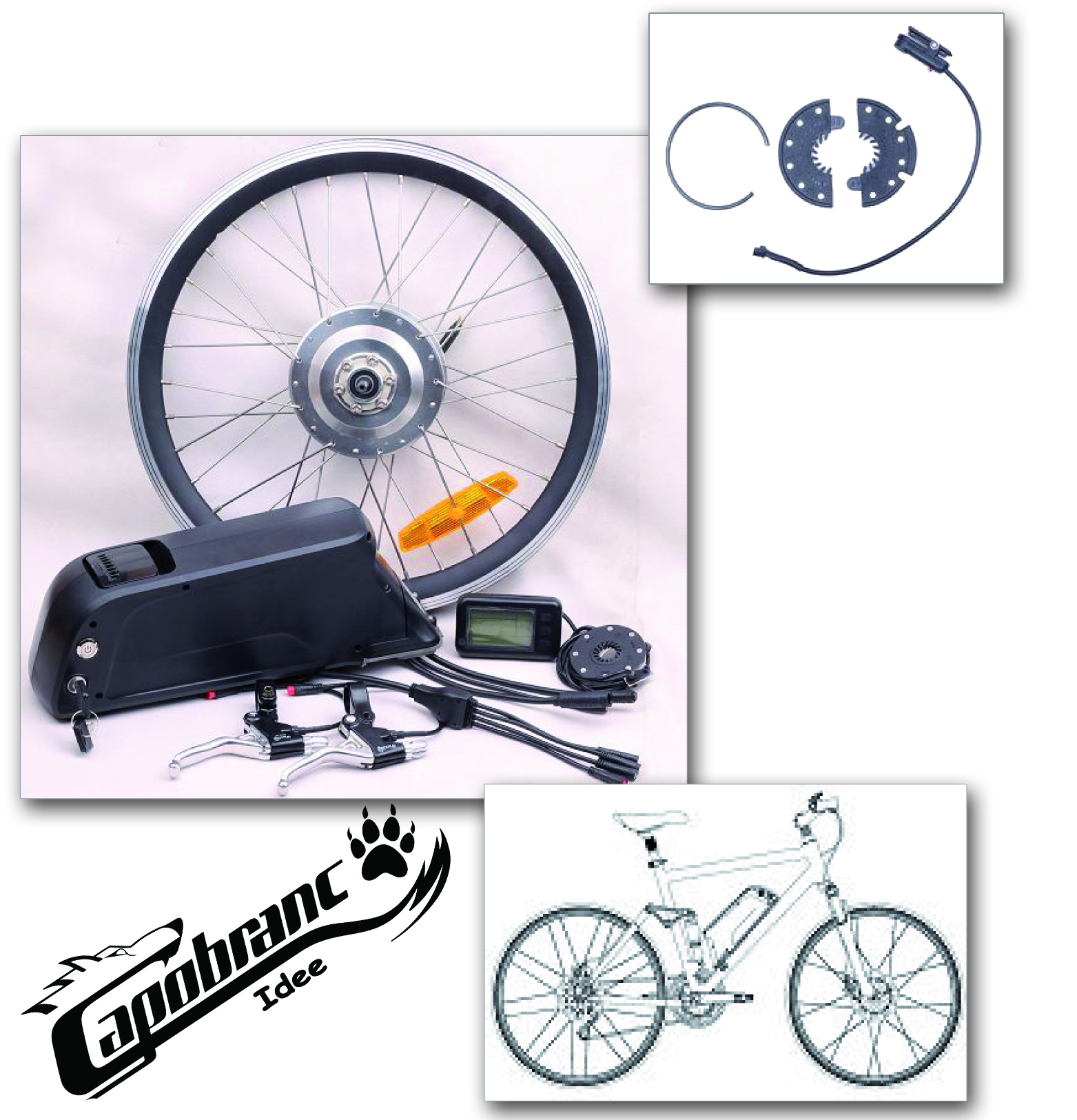 Kit Conversione Bici Elettrica batteria 13Ah Litio Motore 500W 36V