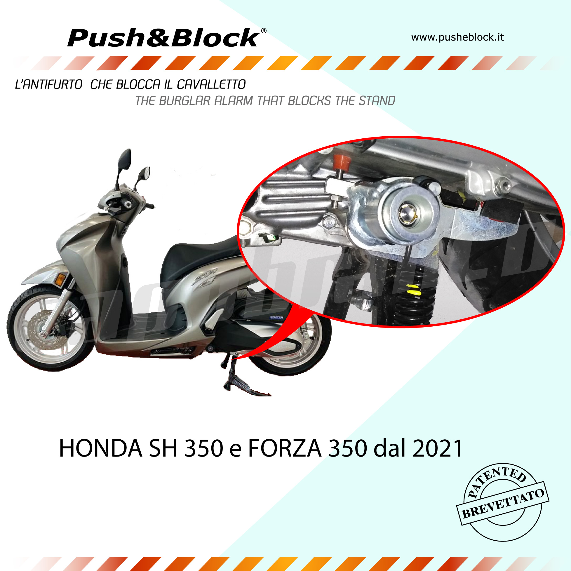 Push&Block L'Antifurto Blocca Cavalletto