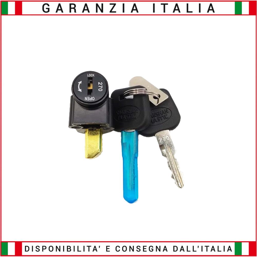 Blocchetto chiave per blocco batteria con apertura a molla