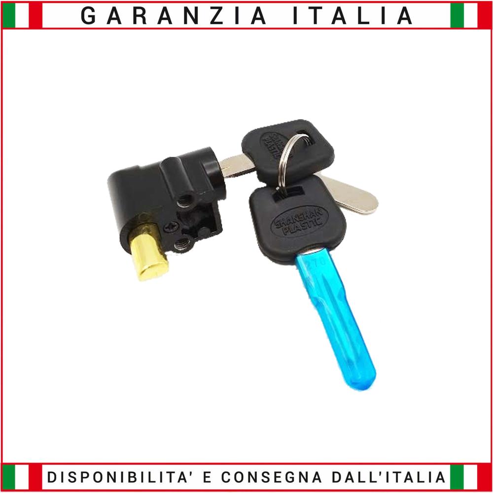 Blocchetto chiave per blocco batteria con apertura a molla