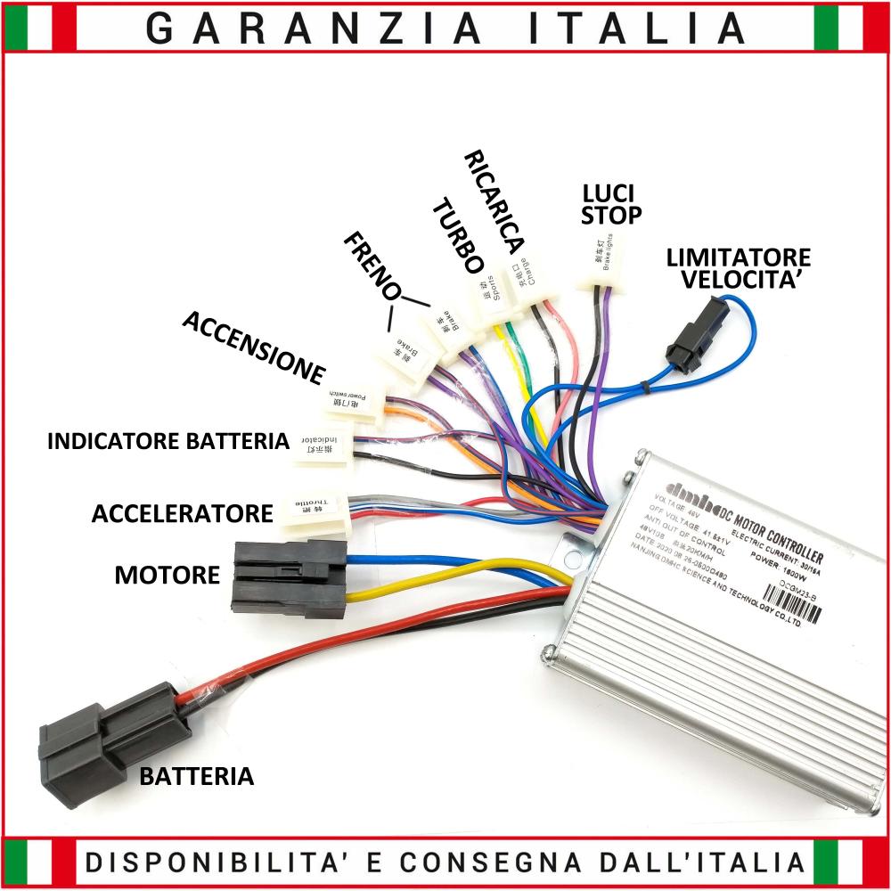 Kit Centralina 48V 1600W Brushed + Acceleratore 48V
