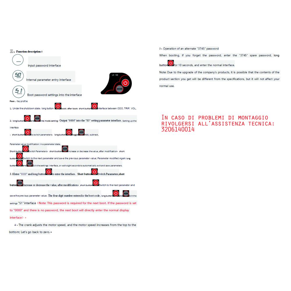 Kit Display Acceleratore + Controller per motori brushless 60V 1200W