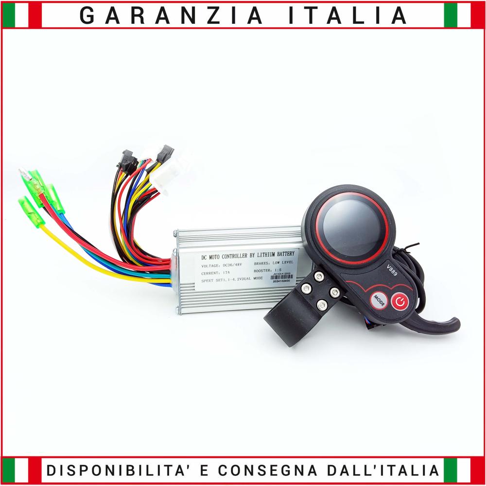 Kit Universale Centralina + Display a Colori con Leva Acceleratore 36/48V 17A 250/350W