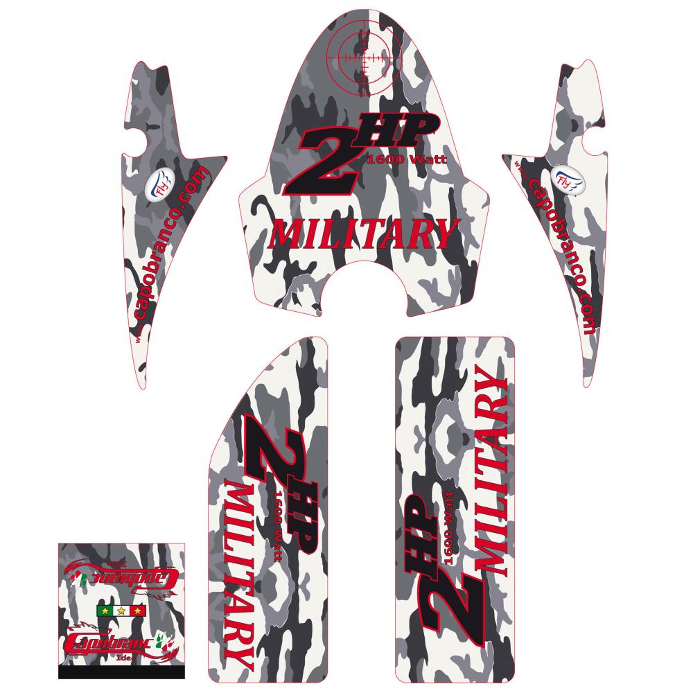 Kit adesivi Monopattino Elettrico MILITARY WHITE