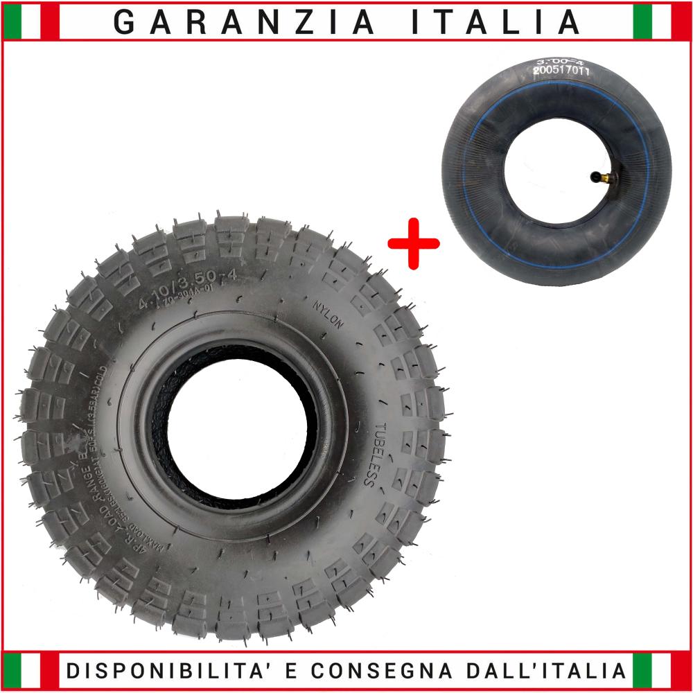 Tire SIZE 4.10 / 3.50-4 COMPLETE WITH AIR CHAMBER