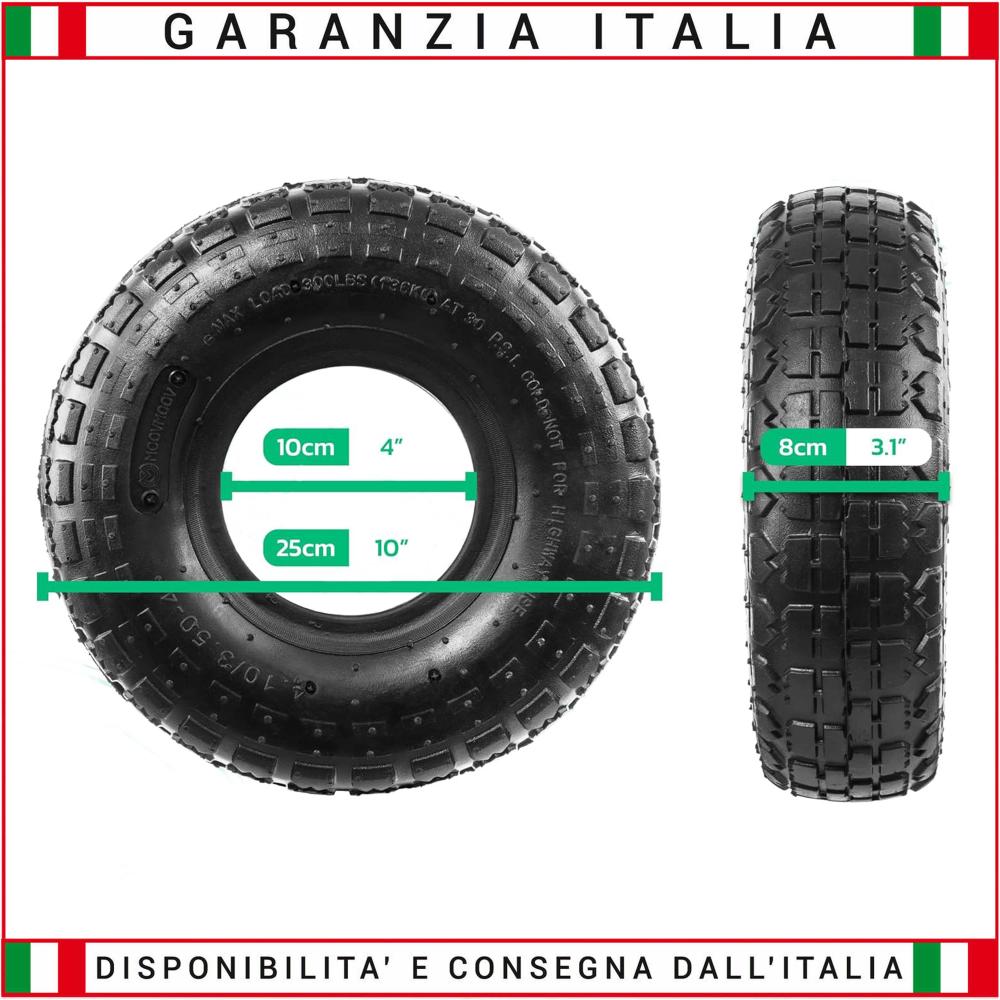 Tire SIZE 4.10 / 3.50-4 COMPLETE WITH AIR CHAMBER