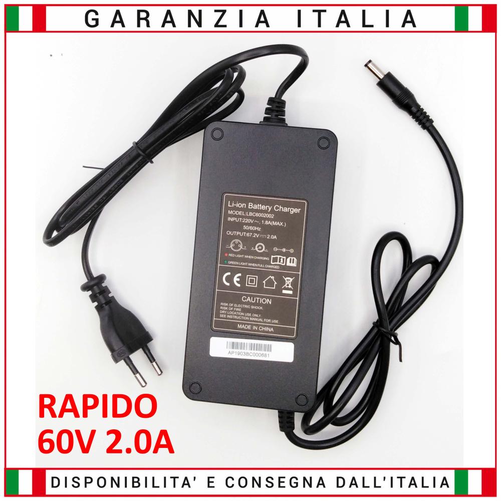Caricabatterie rapido per batterie al LITIO 60V 2.0A - CON VENTOLA
