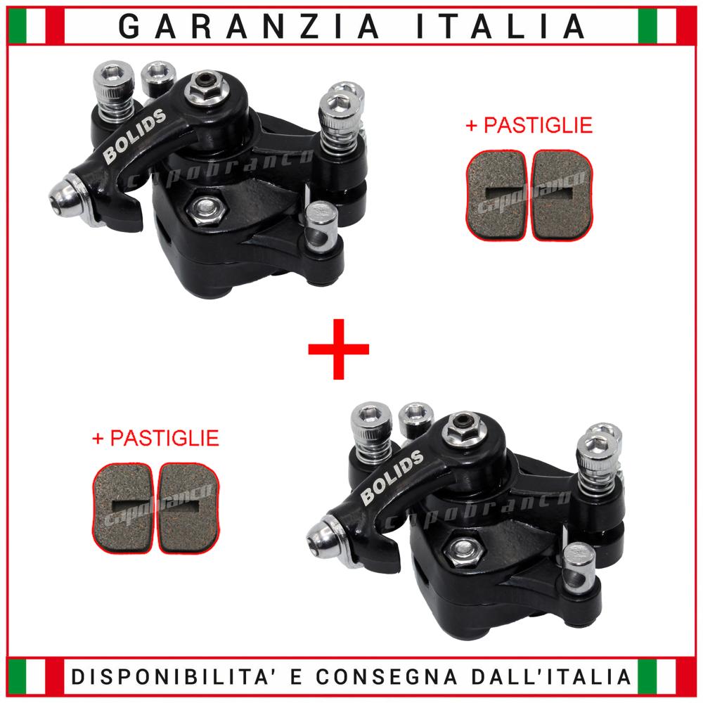 KIT FRENO 2 PINZE COMPLETE + ALTRE 2 COPPIE PASTIGLIE MONOPATTINO ELETTRICO