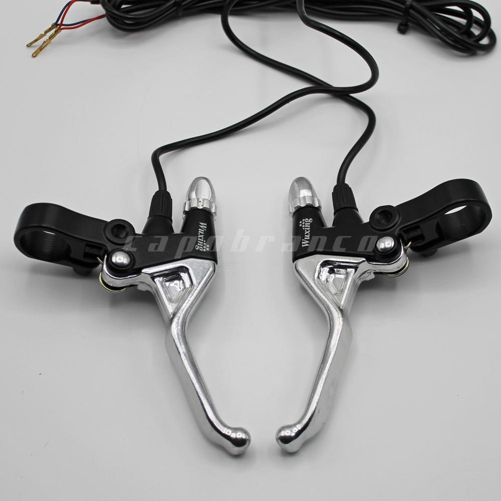 Coppia leve freno per bici elettriche, monopattini elettrici con interruttore di sicurezza (CUT OFF)