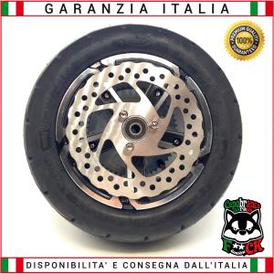 Ruota POSTERIORE Pneumatico Stradale 90/65-6.5 COMPLETA di CERCHIO, DISCO FRENO e CORONA Z54 