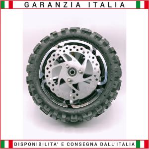 FRONT Wheel Notched Tire 90 / 65-6.5 COMPLETE WITH RIM and BRAKE DISC