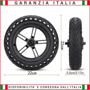 Cerchio pneumatico completo SOLIDO antiforatura 8 1/2 x2