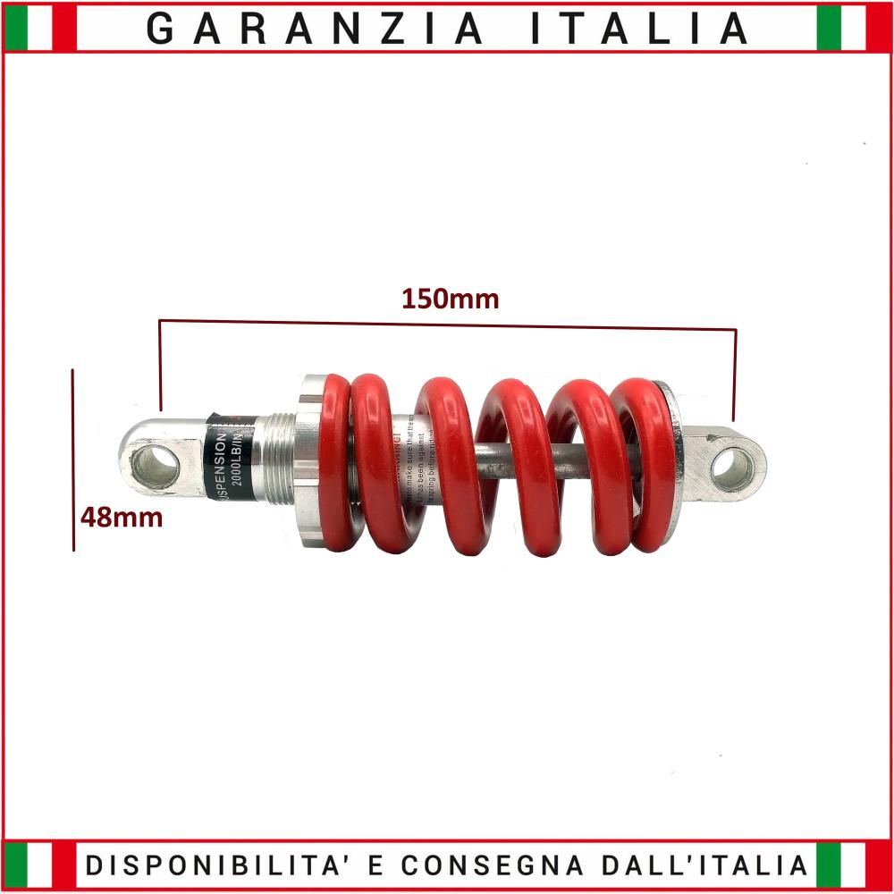 Reinforced spring rear shock absorber for scooters