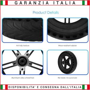 Cerchio pneumatico completo SOLIDO antiforatura 8 1/2 x2