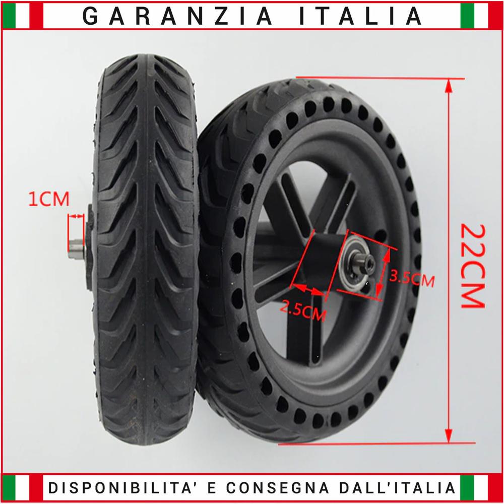 Cerchio pneumatico completo SOLIDO antiforatura 8 1/2 x2