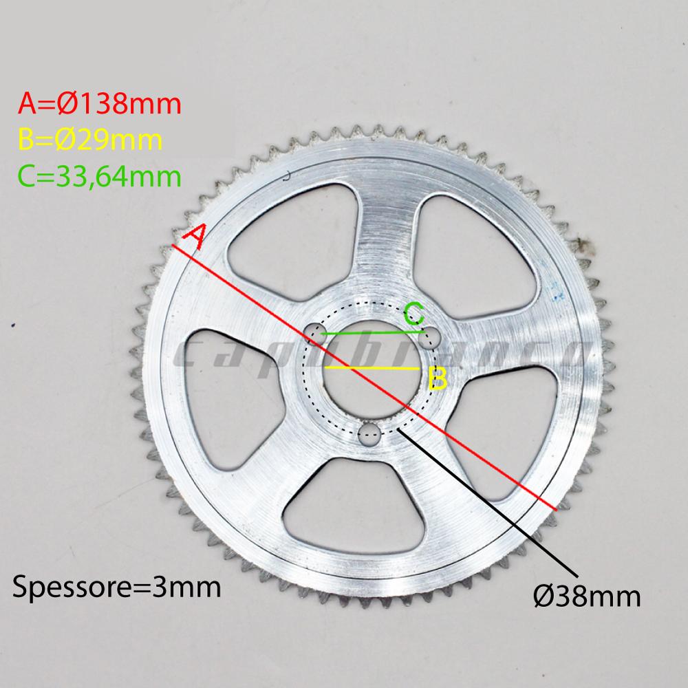 Corona Z70 DENTI PER MONOPATTINO ELETTRICO CATENA PICCOLA 25H