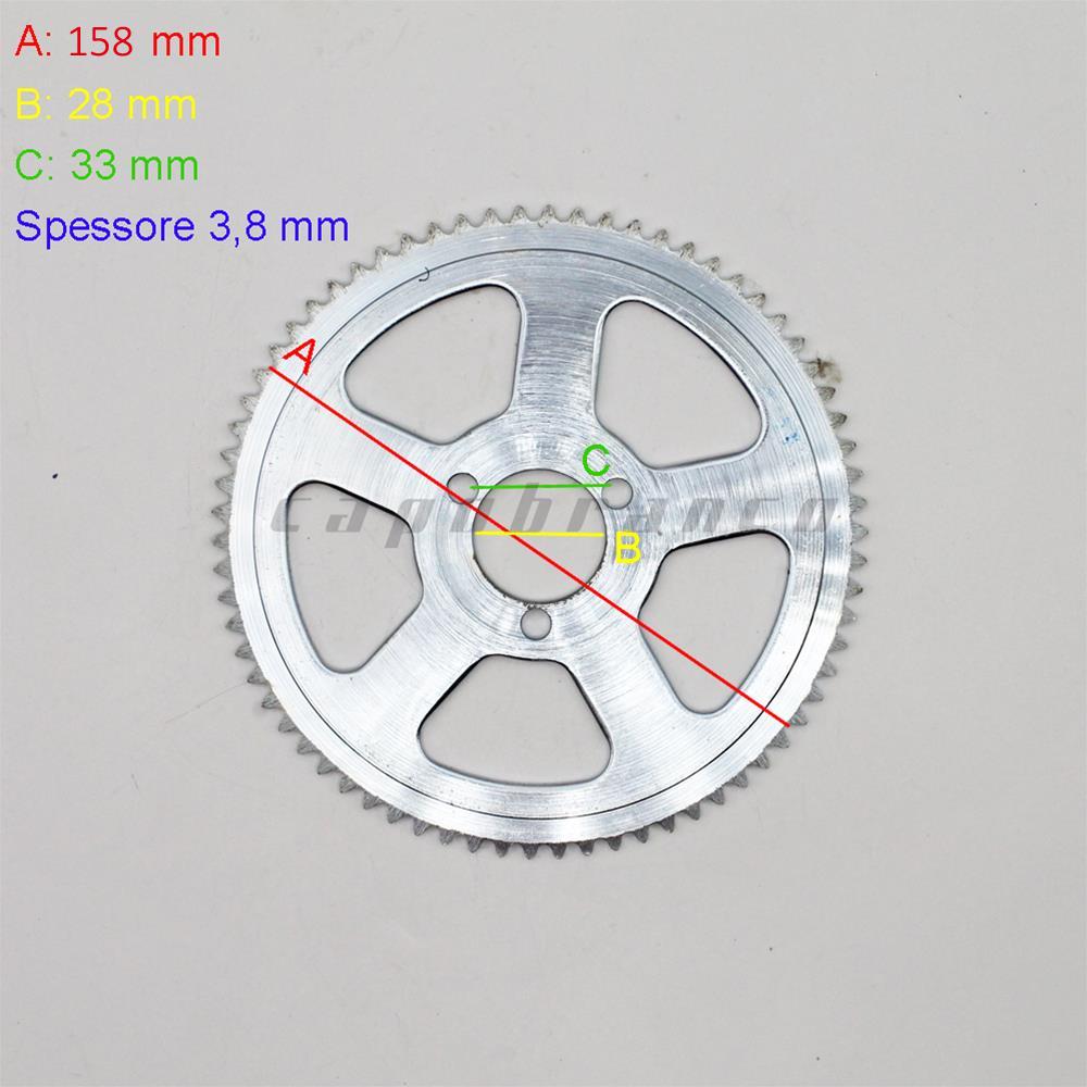 Corona Z63 Denti per Monopattino Elettrico per catena a maglia grande T8F
