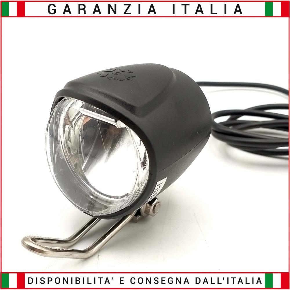 Faro LED Anteriore Bici elettrica monopattino 6-60 Volt UNIVERSALE CON CLACSON