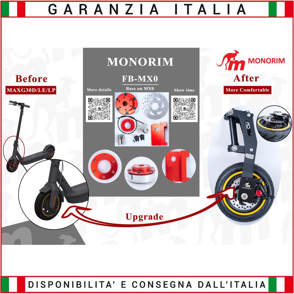 Kit adattatore freno a disco ANTERIORE Monorim per Ninebot Max G30 D / E / P/ DII / EII/ LE / LD