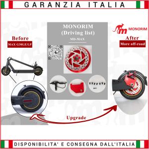 Kit adattatore freno a disco POSTERIORE Monorim per Ninebot Max G30 D / E / P/ DII / EII/ LE / LD