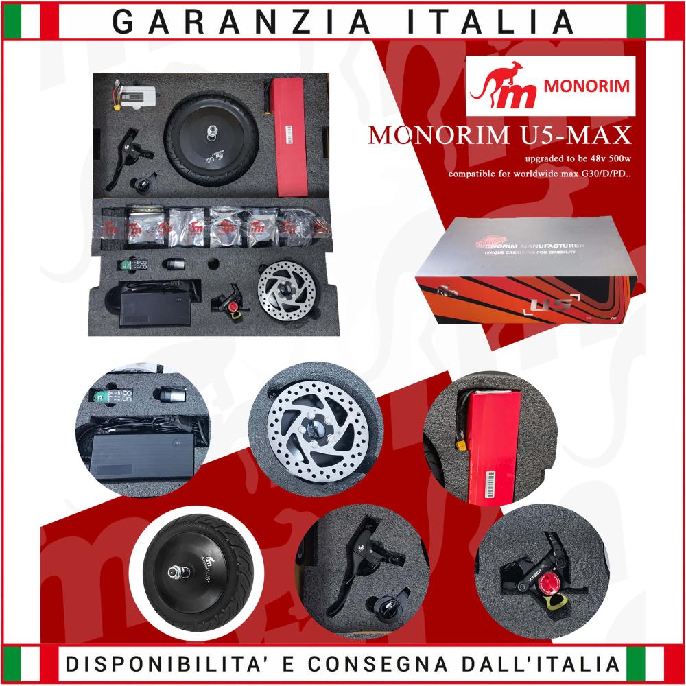 Kit trasformazione 48V 500W motore + batteria + componenti per Ninebot MaxG30 D / E / P / DII / EII / LD/ LE