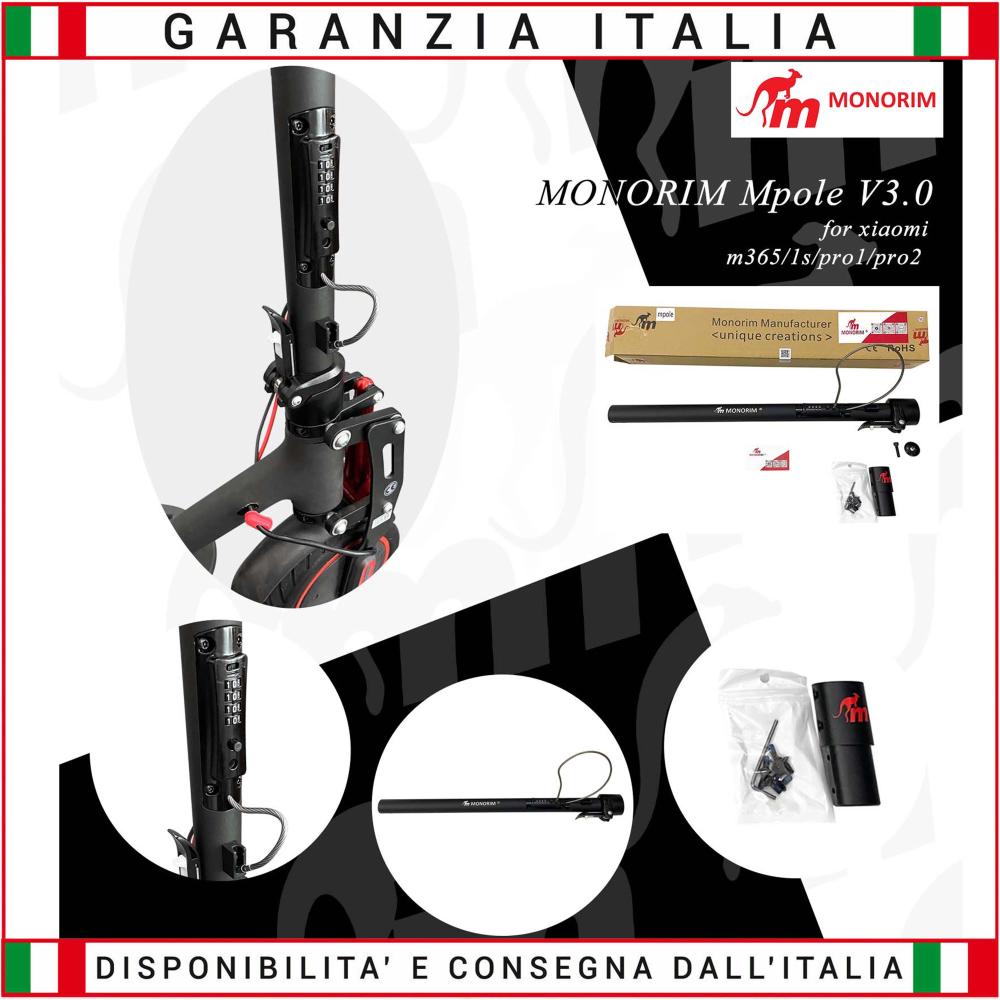 Asse sterzo completo di chiusura Monorim con antifurto numerico per Xiaomi M365 / PRO/ 1S/ Essential/ PRO2/ mi3/ 4 PRO