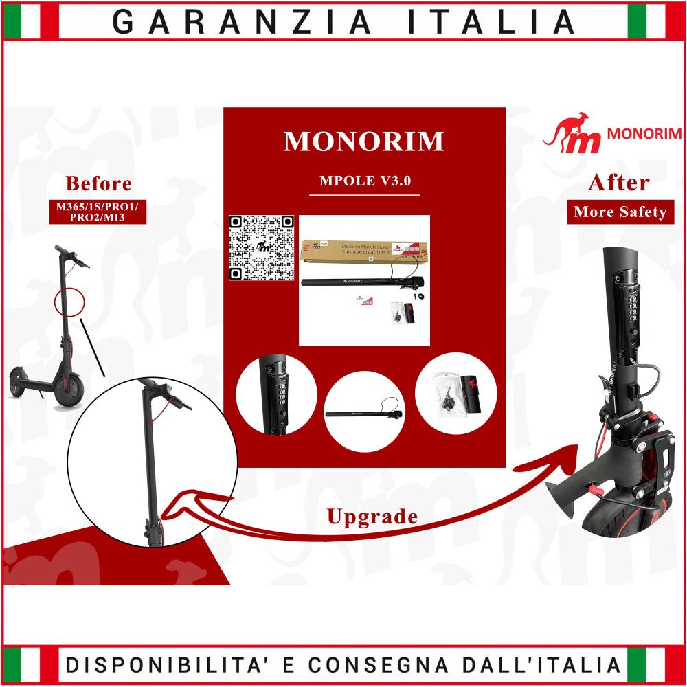 Asse sterzo completo di chiusura Monorim con antifurto numerico per Xiaomi M365 / PRO/ 1S/ Essential/ PRO2/ mi3/ 4 PRO
