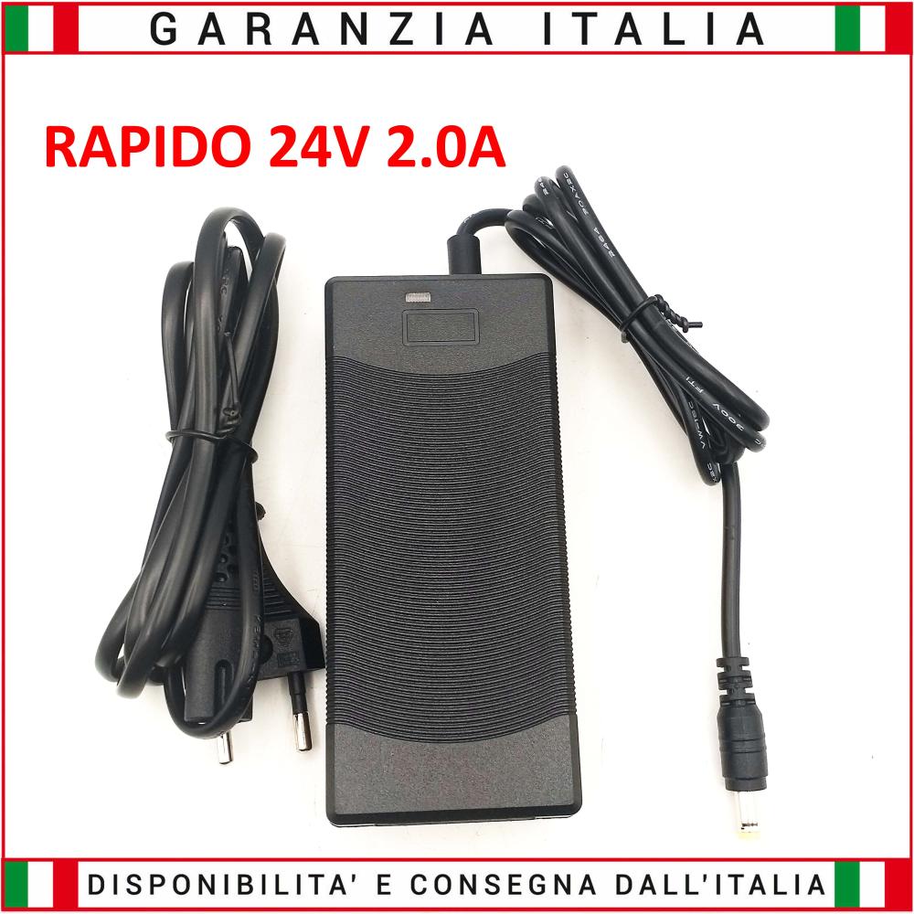 Caricabatterie rapido per batterie al LITIO 24V 2.0A 
