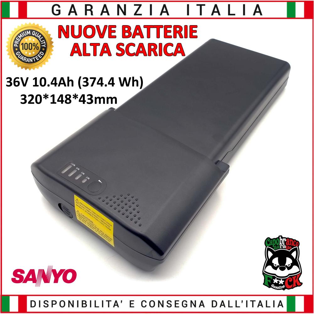 Batteria Portapacchi Litio 36 Volt 10.4 Ah (374.4Wh) Bici Elettrica