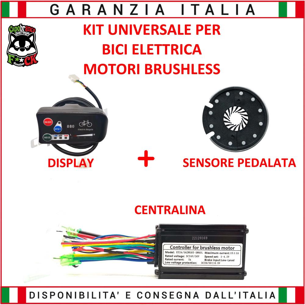 Kit Centralina + Display LED + Pas Universale 36V 15A Motori Brushless