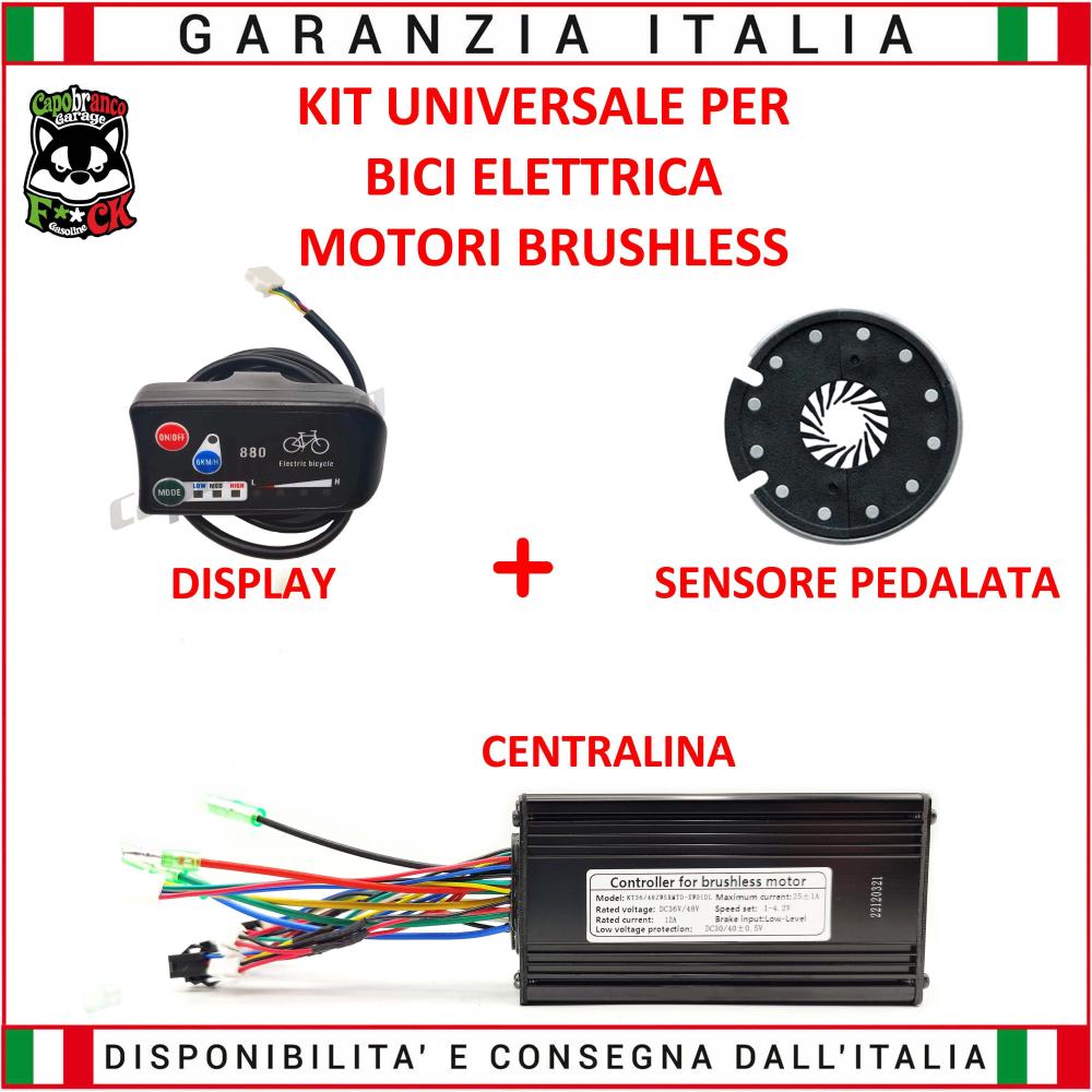 Kit Centralina + Display LED + Pas Universale 36/48V 25A Motori Brushless