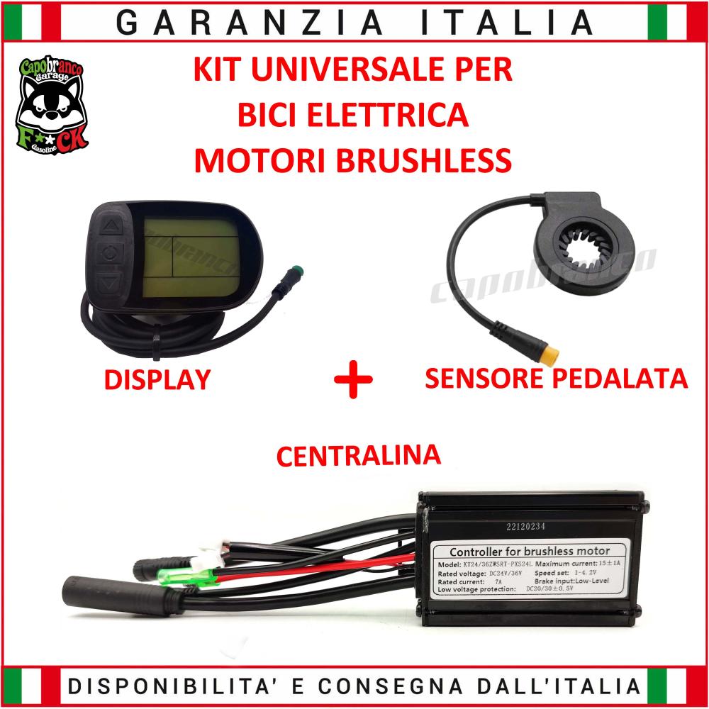 Kit Centralina + Display LCD5 + Pas + Cablaggio Universale 36V 15A UPG Motori Brushless