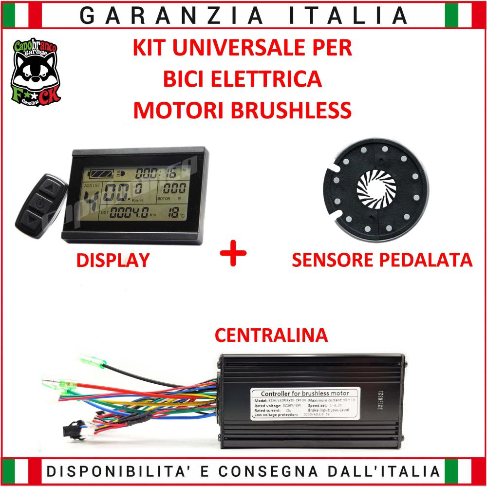 Kit Centralina + Display LCD3 + Pas Universale 36/48V 25A Motori Brushless