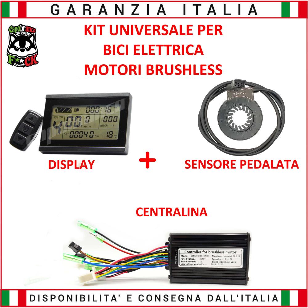 Kit Centralina + Display LCD3 + Pas Universale 36/48V 22A Motori Brushless