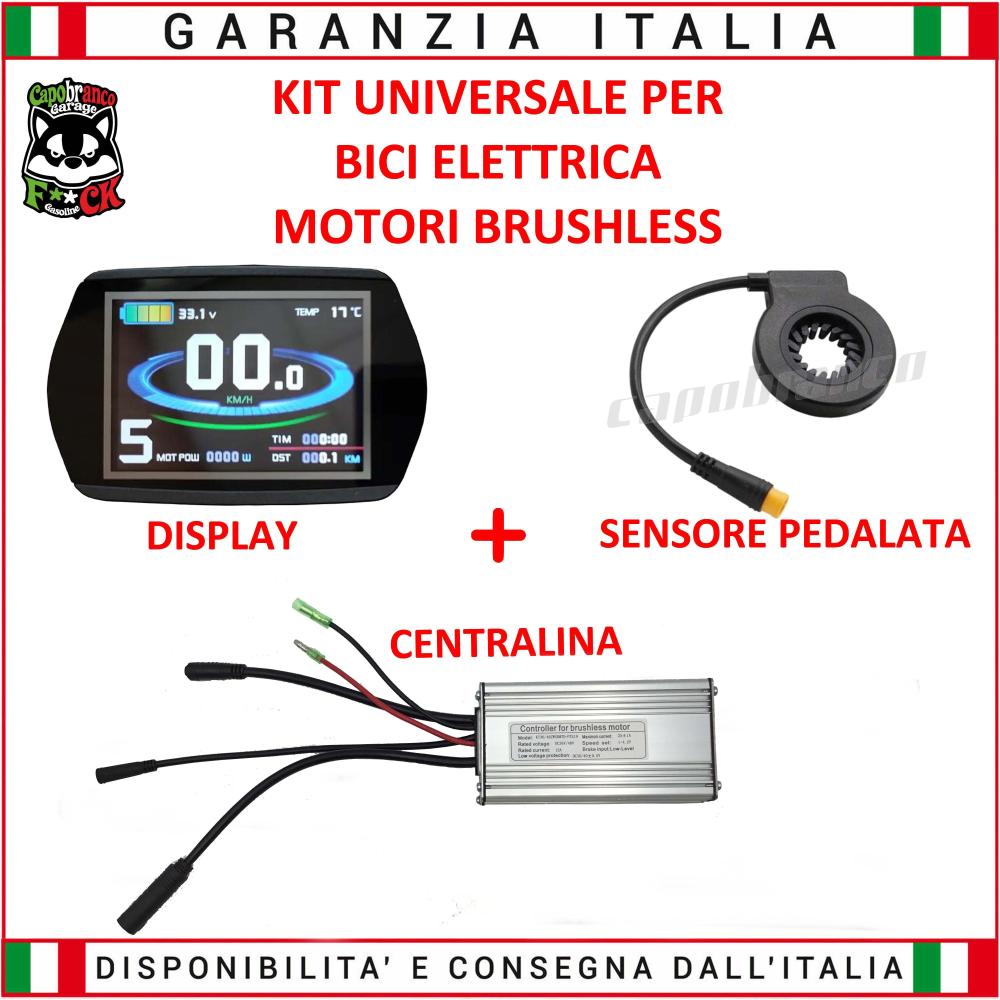 Kit Centralina + Display LCD8YNC + Pas + Cablaggio Universale 36/48V 25A UPG Motori Brushless