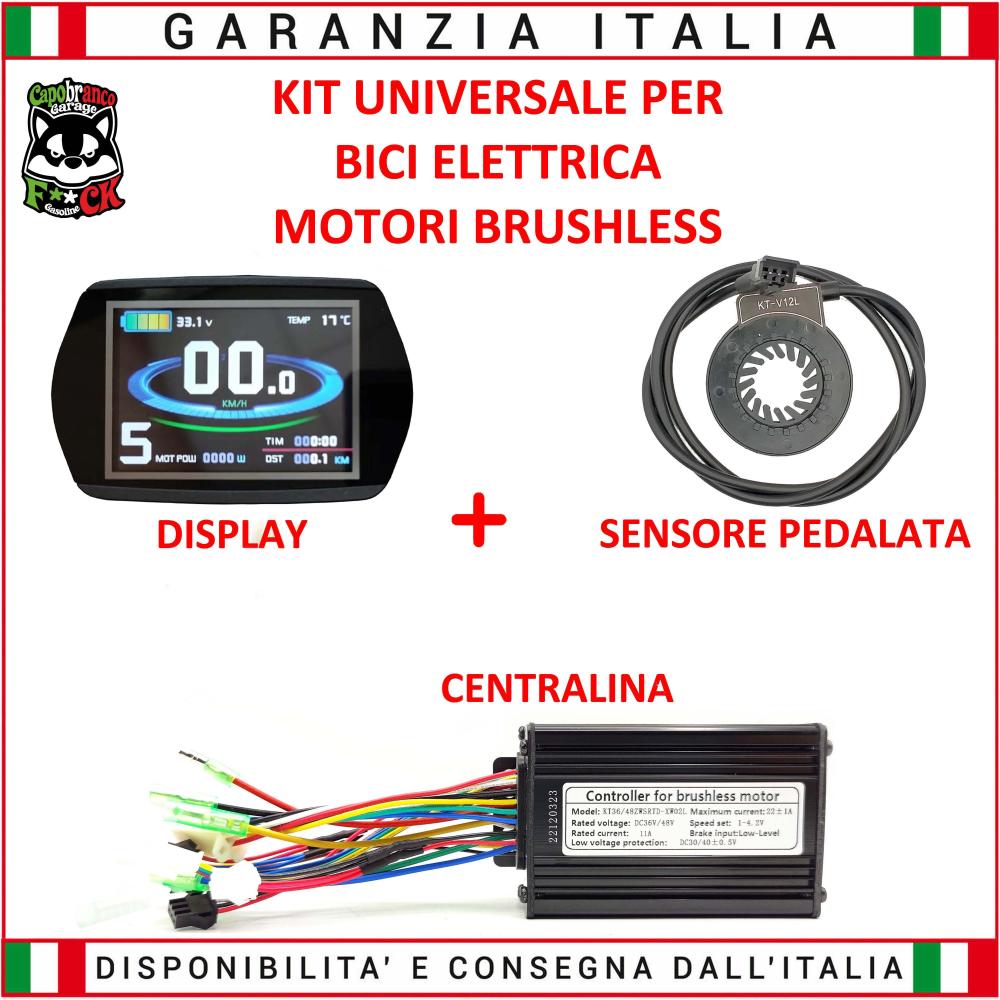 Kit Centralina + Display LCD8YNC + Pas Universale 36/48V 22A Motori Brushless