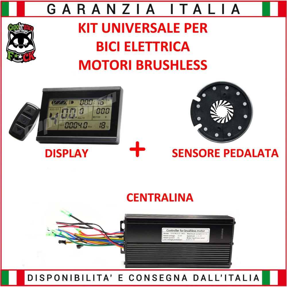 Kit Centralina + Display LCD3 + Pas Universale 48V 30A Motori Brushless