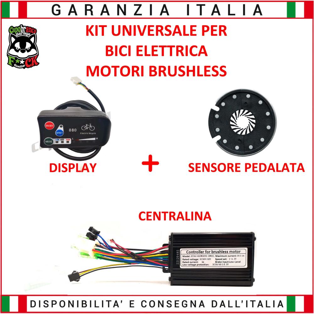 Kit Centralina + Display LED + Pas Universale 36/48V 18A Motori Brushless Normal Cable