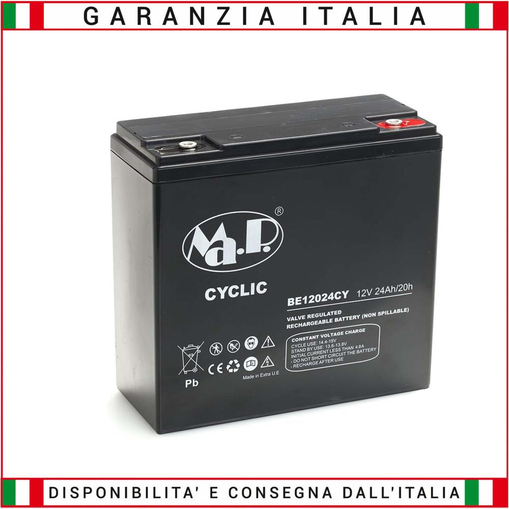 BATTERIA AL PIOMBO CICLICA ALTA SCARICA 12V 24Ah