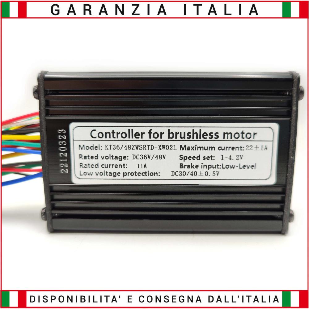 Centralina KT 36/48V 22A - 500/650W - con e senza sensori Hall - connessione standard