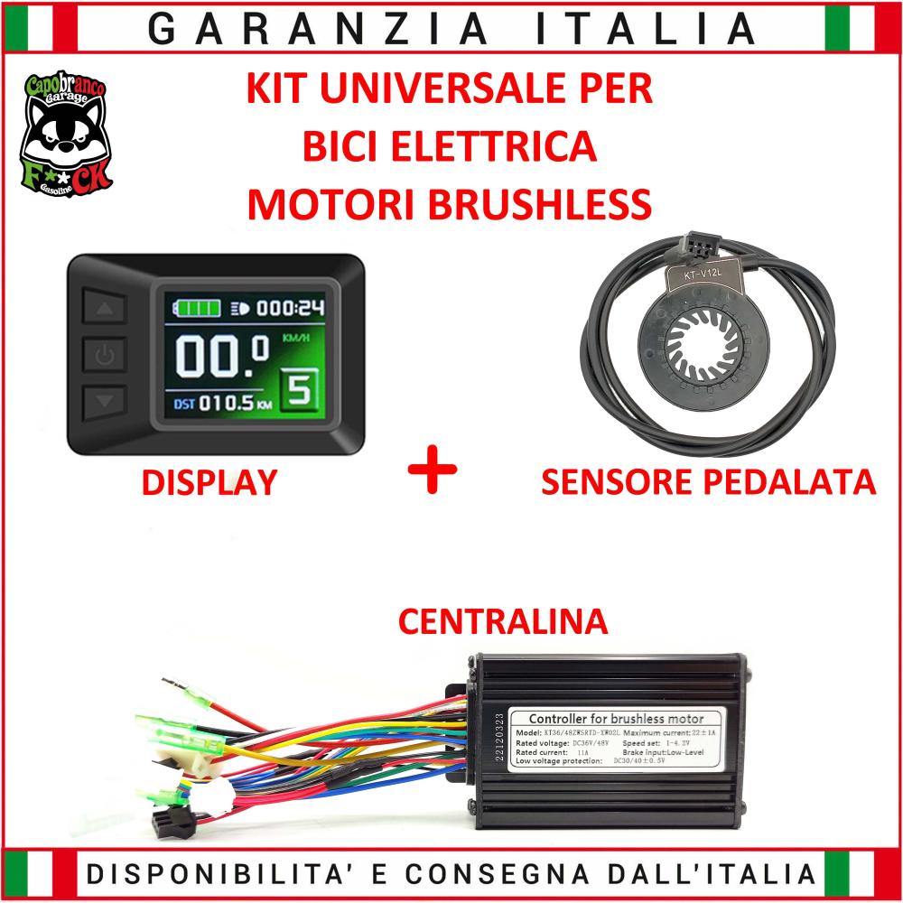 Kit Centralina + Display LCD7C + Pas Universale 36/48V 22A Motori Brushless