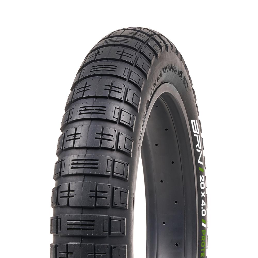 Pneumatico semi tacchettato BRN FAT BIKE 20 X4.0 Rally Protection 3mm nero bici elettrica 