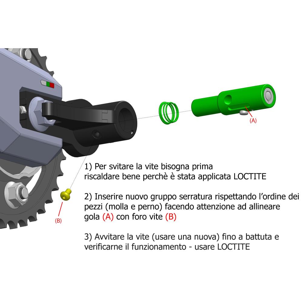 Assemblato RICAMBIO PERNO SERRATURA ELETTRONICA PER BLOCCARUOTA PERNO 45mm Completo di Serratura Meroni