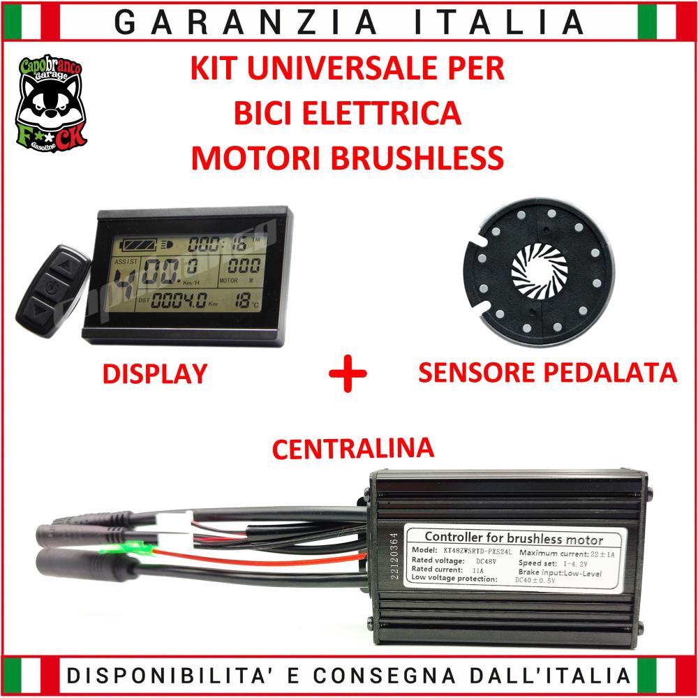 Kit Centralina + Display LCD3 + Pas + Cablaggio Universale 48V 22A UPG Motori Brushless