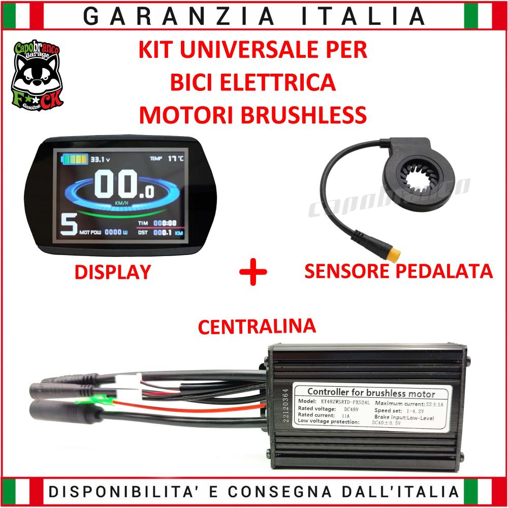 Kit Centralina + Display LCD8YN + Pas + Cablaggio Universale 48V 22A UPG Motori Brushless