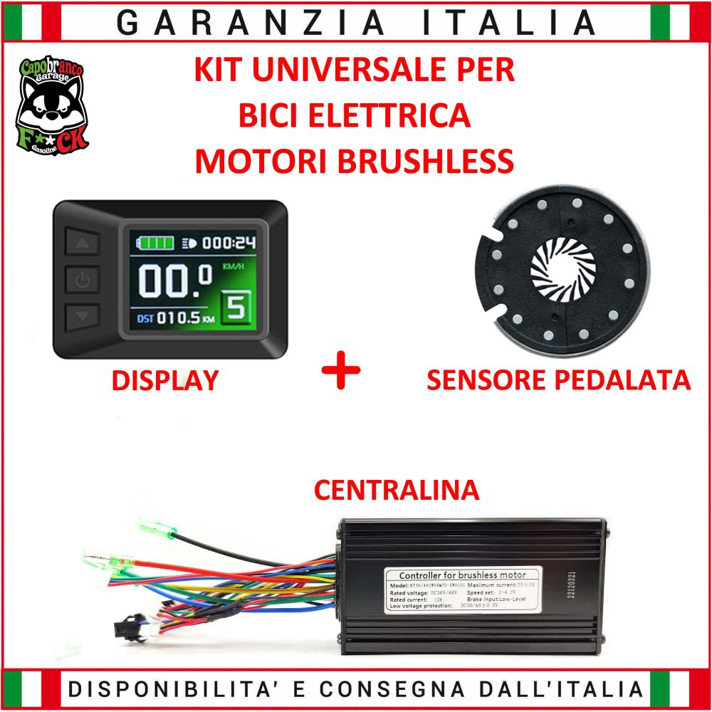 Kit Centralina + Display LCD7C + Pas Universale 36/48V 25A Motori Brushless