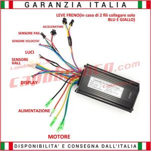 Kit Centralina + Display LCD7C + Pas Universale 36/48V 25A Motori Brushless