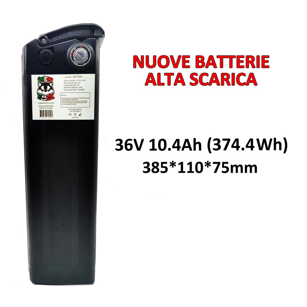 Batteria Litio 36 Volt 10.4Ah (374.4 Wh) Bici Elettrica