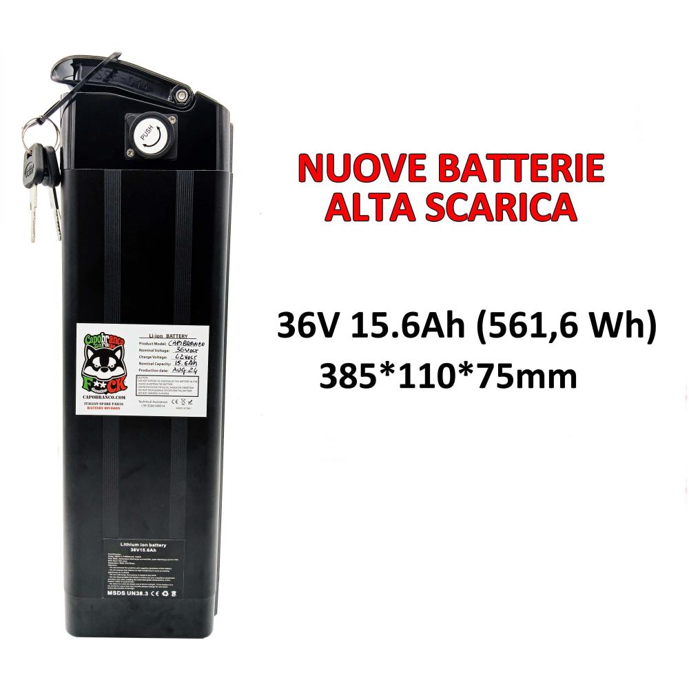 Batteria Litio 36 Volt 15.6Ah (561.6 Wh) Bici Elettrica