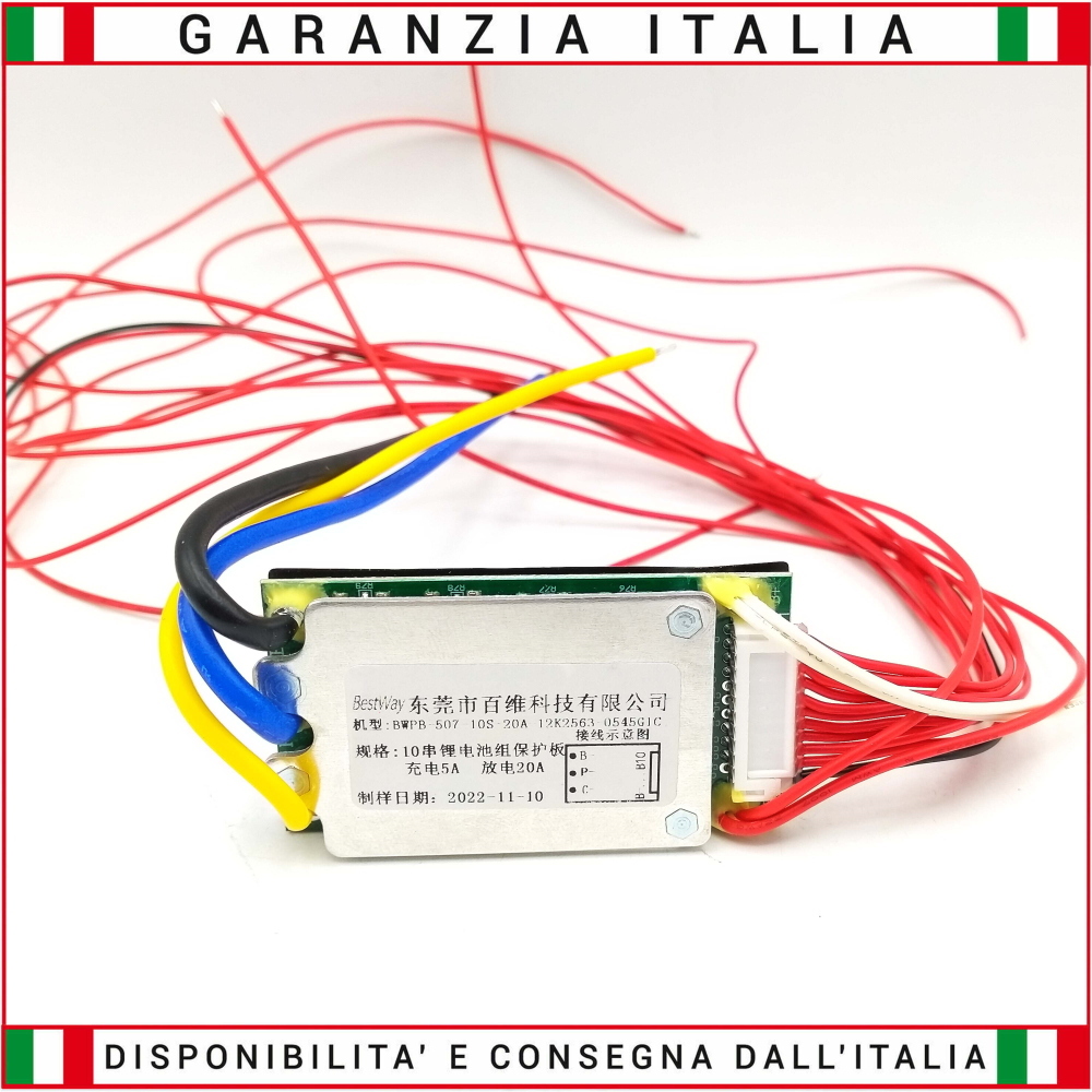 BMS 36V 20A CON INTERRUTTORE CHIAVE